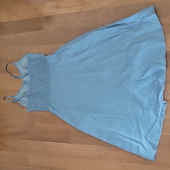 Lulu's Dresses Lulus Day At The Park Light Blue Chambray